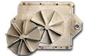 Aluminum fan casting with pattern