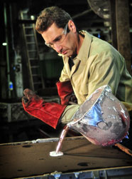 Pouring a green sand mold