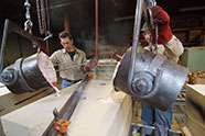 Pouring a large A356-T6 casting